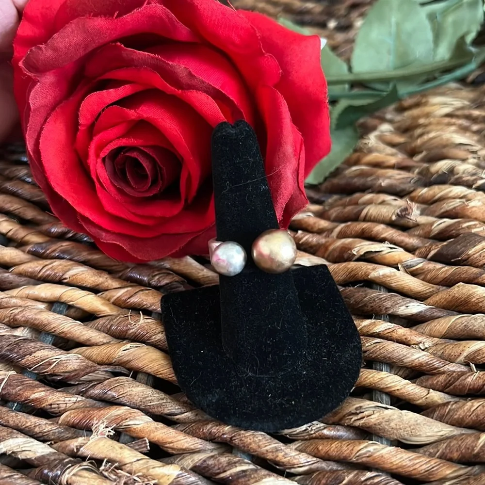 Gold And Silver Tone Ball Ring